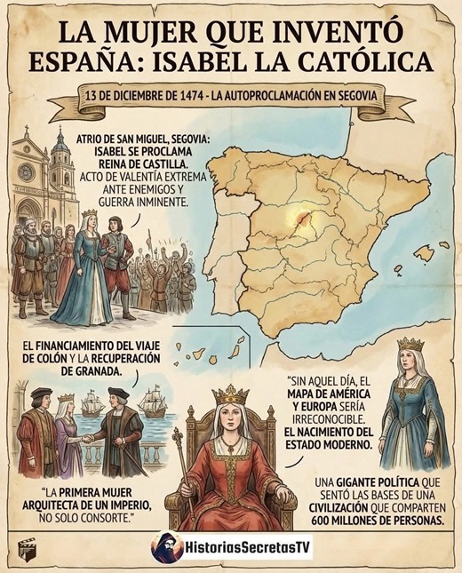 El 13 de diciembre de 1474, Isabel de Trastámara fue proclamada Reina de Castilla en Segovia El 13 de diciembre de 1474, Isabel de Trastámara fue proclamada Reina de Castilla en Segovia